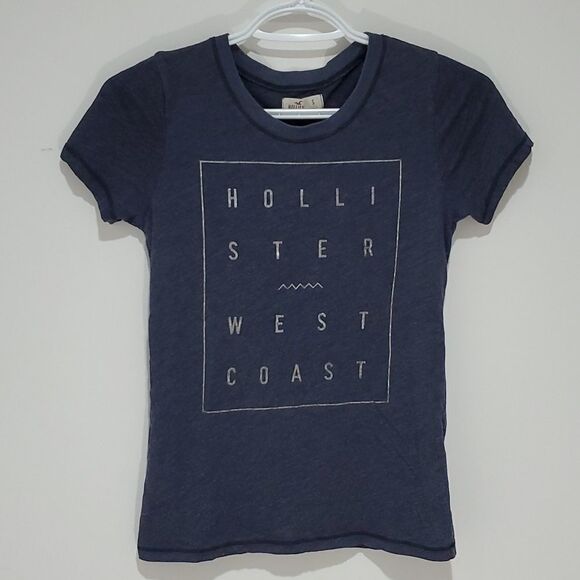 HOLLISTER small dark blue short sleeve shirt - Picture 1 of 5